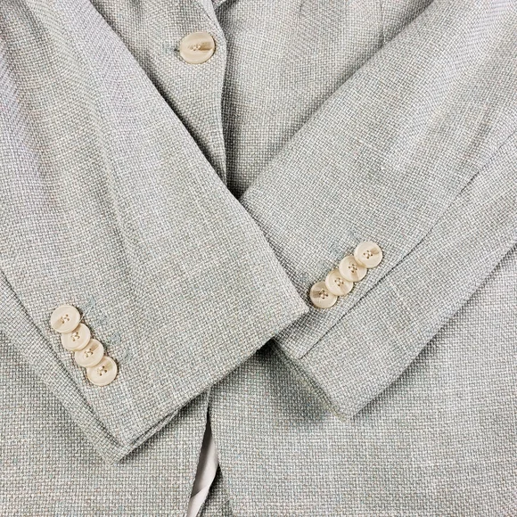 EUC✨ H&M women's large light green blue spring tweed blazer - Picture 5 of 12